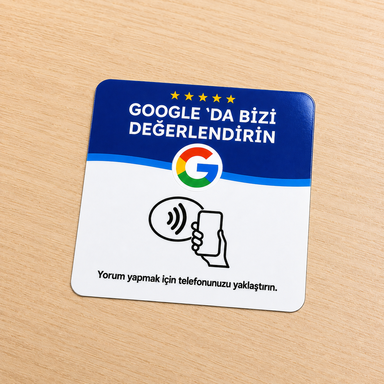 Kendinden Yapışkanlı Google NFC Yorum Kartı 9×9 cm